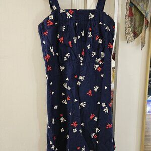 Blue/white/red midi sundress with adjustable straps S/M